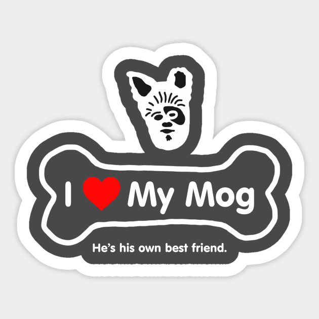 I Heart My Mog Sticker by Owllee Designs